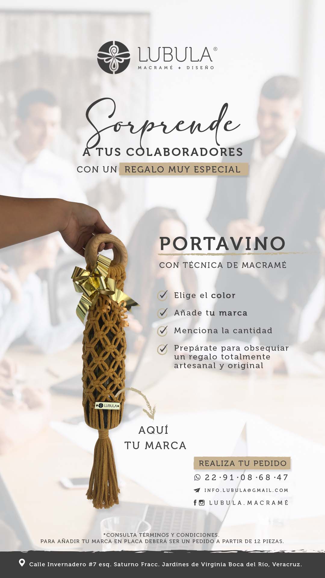 Portavinos en macramé