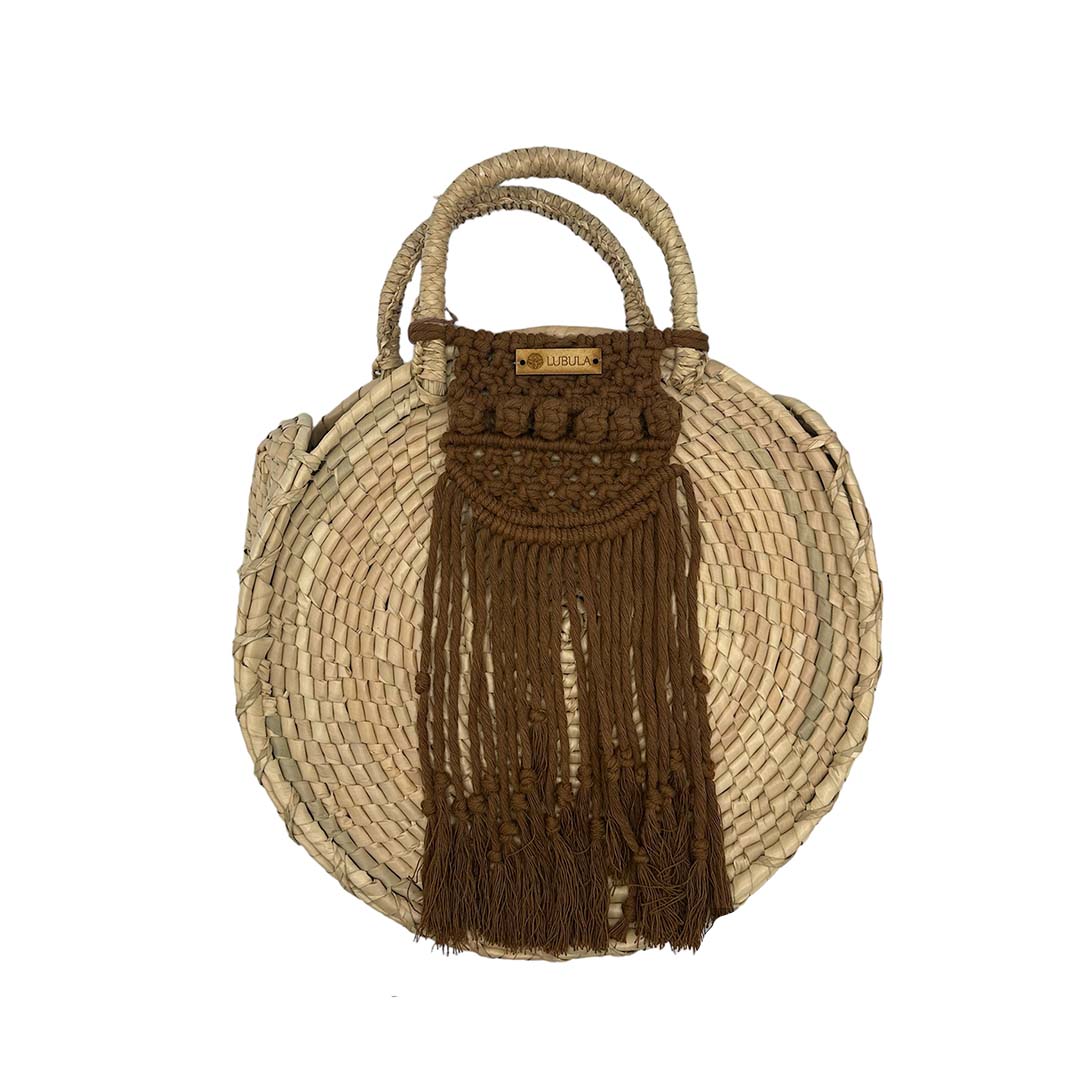 Bolsa de Palma Mod. Aranla 35 cm/ Lubula macramé