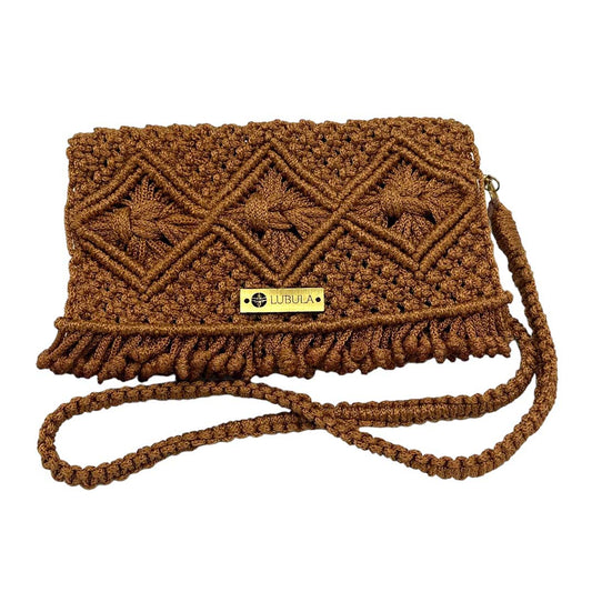 Clutch Diamante V1/Asa larga /Lubula macrame